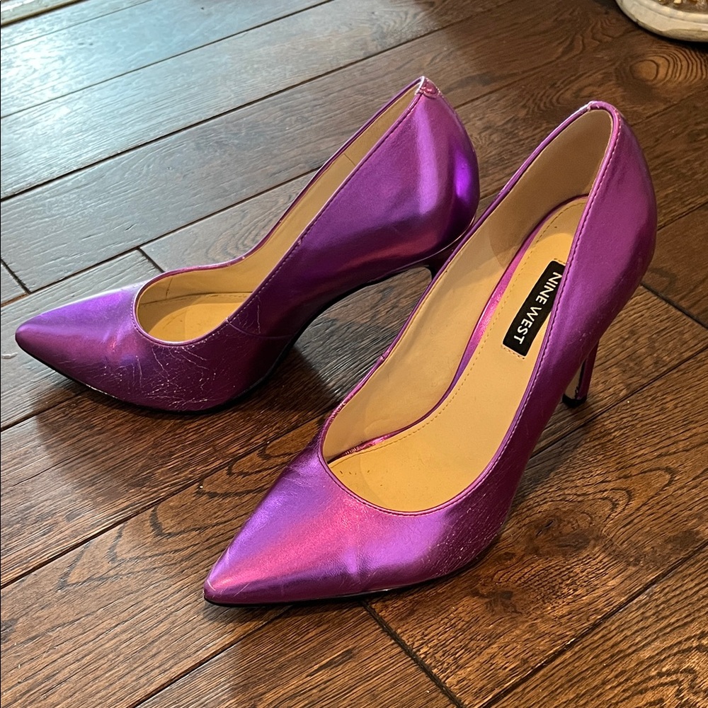 Nine West Metallic Purple Heels